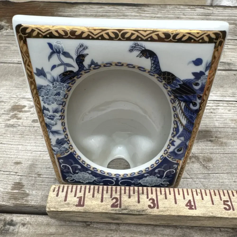 Vintage Heritage Mint Peacock Porcelain Photo Picture Frame Made In Japan